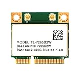Popcornon MU-AC7265 Drahtlose Netzwerk Karte 2.4G+5G PCI-E Gigabit Dual-Band BT 4.2 WLAN Netzwerk Karte UnterstüTzt 802.11A/B/G/N/Ac