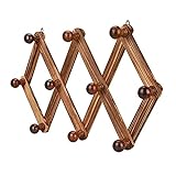 QZH Hook Wood Expandable Rack Kleiderbügel Wandmontage Akkordeon Stil