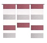 Decocompany Home Design Mini Flächenvorhang Set rot grau 2280-09 | 3 Teile | Scheibengardine Gesamtbreite 90cm (3x30cm) Höhe 80/60/80cm