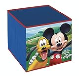 Superdiver Faltbarer Disney Micky Maus und Pluto Stoffwürfel für Kinder - IKEA Kallax-kompatible Spielzeug-Aufbewahrungsbox für das Kinderschlafzimmer - 31x31x31cm