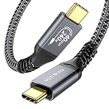 Zertifiziert USB4 Kabel mit Thunderbolt 4 Kabel, Unterstützt 40Gbps USB C Datenkabel, PD 3.1 240W 140W Ladekabel, 8K 60Hz 4K 120Hz HDR Video für Dockingstation, SSD, Laptop, Monitor, Hub (0,8M)