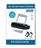 SCM SIM Card Reader Professional - SIM Card Stick schwarz uTrust Token Standard Plus Software für Handynutzer um Daten auf der GSM SIM Karte am PC zu bearbeiten (schwarz)