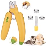 JIZZU Nagelknipser LED für Hunde Katzen, Profi Krallenschere, Nagelknipser für Katzen, krallenschere mit Led, Haustier-Nagelknipser mit Sicherheitsschild, Haustiere Krallenpfleg