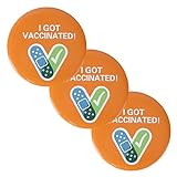 VALICLUD 3Pcs ICH Bekam Geimpft Pin Glück Abzeichen Pin Buttons Taste Abzeichen für Impfstoff Empfänger Benachrichtigung Ermutigt Öffentlichen Gesundheit Tragen Zubehör (Orange)