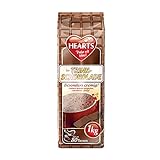 HEARTS Typ Trinkschokolade, 2er Pack, 2 x 1 kg, ca. 80 Portionen pro Beutel, fettreduziert, besonders cremig, Instant Pulver für Trinkschokolade im Vorratsbeutel