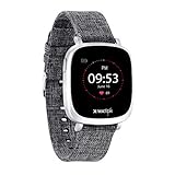 X-WATCH 54038 IVE XW FIT Fitness Uhr – Fitness-Coach – Schrittzähler - Schlafanalyse – Workout- & Pulstracker – Kalorientracker f. Android & iOS, Urban Grey