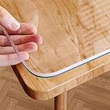 Pvc Tischdecke Transparent 3mm 5mm Mattierte Tischfolie Durchsichtige Fettdicht Kratzfeste Hitzebeständig Wasserdicht Transparente Tischschutz Tisch Schutzfolie PVC Folie Tischunterlage(Clear 5mm,30x5