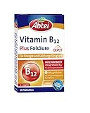 Abtei Vitamin B12 plus Folsäure - für Energie und Leistungsfähigkeit - hochdosiert mit 250µg Vitamin B12 und 200µg Folsäure, 1 x 30 Tabletten