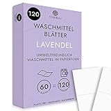 Cosmeau Waschmittel Blätter Lavendel - 120 Streifen - Nachhaltige Waschmittelblätter für Weiß, Bunt und Schwarz - Plastikfrei, Biologisch Abbaubar & Perfekt als Reisewaschmittel