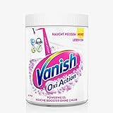 Vanish Oxi Action Pulver Powerweiss – Fleckentferner Pulver ohne Chlor – Zum Waschen, Vorbehandeln und Einweichen weißer Wäsche – 1 x 1,1 kg