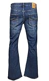 LCJ Denim Herren Jeanshose mit Schlag, Indie-Stil, 70er-Jahre-Jeans, ausgestellt, LC16 Gr. 32 W/30 L, blau