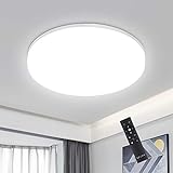 18W LED Deckenleuchte Dimmbar, IP54 Led Deckenlampe dimmbar mit Fernbedienung, Lichtfarbe und Helligkeit einstellbar, LEOEU Schlafzimmerlampe, Wohnzimmerlampe, Kinderzimmerlampe, Ø22cm