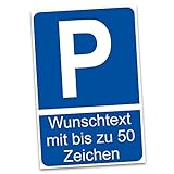Hinweisschild 20x30cm Alu Verbundplatte für Zaun Tor Tür Pfosten wetterfest Aluminium Schild ohne Bohrungen Parkplatzschild (09 Parkplatz + Wunschtext)