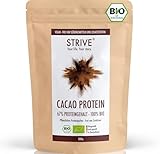 STRIVE CACAO PROTEIN | Vegan | 100% BIO | 500g Natur Eiweiß mit zertifiziertem Bio Kakao | Ohne Süßungsmittel & Aromen | Ohne Soja & Gluten | Mehrkomponenten 4K | Made in Germany DE-ÖKO-039