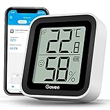 Govee Bluetooth Thermometer Hygrometer für Innenbereich mit mini LCD Bildschirm, Fernüberwachung über Govee Home App, Datenspeicherung und -export, geeingnet für Gewächshaus, Lager, Büro, Zuhause