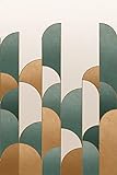 Rasch Tapeten 552171 552171-Fototapete mit geometrischem Motiv vor Cremefarbenem Hintergrund mit ebener Struktur-3,00 2,00 m (L x B) Tapete, Grün