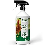 HÜHNER Land Milben Spray für Hühner 1L - Gegen Milben & Parasiten, Milbenspray Milben Stop, Milbenmittel als Umgebungsspray & Kontaktspray, zur Vorbeugung & bei akutem Befall