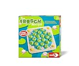 Noris 606012168 - Mein Frosch Memo-Spiel (Kinderspiel ab 3 Jahre) - Gedächtnisspiel mit Spielbrett & Fröschen aus Holz und 10 Motiv-Karten, Spielzeug für Kleinkinder &
