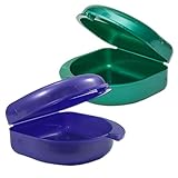 2 x Mundschutz-Box, für Ortho Retainers, Sport-Zahnersatz, Zahnersatz und mehr (lila und grün)