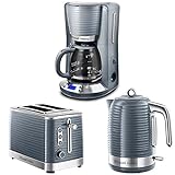Russell Hobbs Inspire Grey Frühstückset Toaster, Wasserkocher und Kaffeemaschine