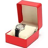 YHRJ Uhrenschränke Aufbewahrungsbox für Uhren aus Leder, Geschenkverpackungsbox für tragbares Armband für zu Hause, Mode kleine Schmuckschatulle (Color : A, Size : 14.5 * 10 * 11cm)