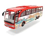 Dickie Toys Touring Bus, Reisebus, Spielzeugbus mit Friktion, Türen zum Öffnen, Maßstab: 1:43, 2 verschiedene Ausführungen, rot oder blau, 30 cm, ab 3 Jahren