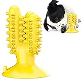 YANGSM Hunde Kauen Spielzeug Natürlich GummiBissfestZahnbürste Stick Welpen Zähne Pflege Wirksam Hunde Reinigung Massagegerät Gelb