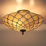 CAISHENG 16' Tiffany Stil Deckenleuchte Glas Klar Lampenschirm Deckenlampe Schlafzimmer Wohnzimmer