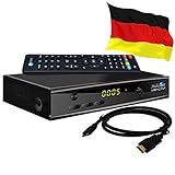 Sat Receiver MEDIAART- 4 bereit Deutsche Senderliste TV/Radio Full HD 1080P Digital HDMI 2xUSB Scart Astra 19°E Neue Modell, AAC-LC Audio Format, DVB-S, DVB-S2