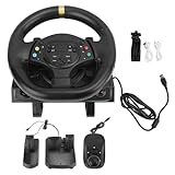 Driving Force Racing Wheel und Bodenpedale, Racing-Lenkrad mit Schalthebel und Cooler LED-Beleuchtung, Game Racing Wheel für PS3, Xbox One, Xbox Series X/S, Xbox 360