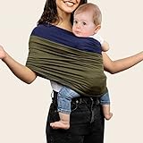 Baby Warp Tragetasche, tragbare, ergonomische Baby-Tragetuch mit verstellbaren, bequemen Ein-Schultergurten, weiches Anti-Rutsch-Tragetuch für 0-36 Monate Baby (Marineblau/Olivgrün)