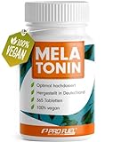 Melatonin 365 Tabletten - 0,5 mg bioaktives Melatonin pro Tag - Optimal hochdosiert - Laborgeprüft - Ohne unerwünschte Zusatzstoff - Made in Germany - 100% vegan