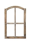 Posiwio Deko-Fensterrahmen Holz- Rahmen Fenster-Attrappe Holz Natur braun Shabby gewischt Vintage