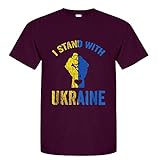 Ukrainisches T-Shirt für Erwachsene, kurzärmlige Modebluse, bequem, ich stehe mit Ukraine-Druck, O-Ausschnitt