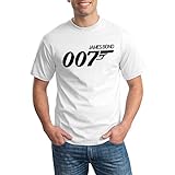 James Bond 007 T-Shirt, Retro Movie Poster T-Shirt for Men，Hoodie Sweatshirt White 4X-Large