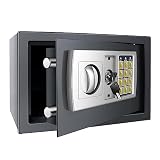 Tresor Feuerfest Wasserdicht Möbeltresor mit Zahlenschloss und 2 Schlüssel Eisenstahl Safe Wandtresor zum Einmauern für Zuhause, Büro, Schule, Hotel 31x20x20cm 8.5L G