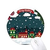 Schneeflocken Wolkenbaum Haus rund um Gummi Maus Pad Weihnachtsbaum Mat