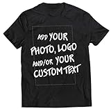 lepni.me Männer T-Shirt Machen Sie Ihren eigenen personalisierten Bedrucken Lassen Druck mit Lieblingsfoto oder Wunschtex (L Schwarz Mehrfarben)
