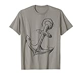 Anker Maritim Zeichnung Skizze Schiffsanker T-Shirt