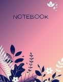 Notebook : Beauty Brochure Design, For Palm Leaves And Floral Lovers, College Ruled 120 Pages - 8.5 x 11