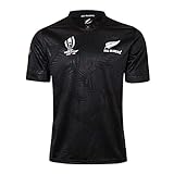 Rugby-Trikot, Rugby-Weltmeisterschaft 2019 Trikot, Neuseeland All Blacks Jersey Baumwolljersey-T-Shirt (S-5XL) Black-XL