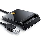 CSL - USB Chipkartenleser SmartCard Reader - Plug and Play - Power Status-LED - USB Bus-Powered - HBCI Fähig - Windows 10 11 kompatibel - schwarz Hochglanz
