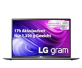 LG gram 17 Zoll Ultralight Notebook - 1,35 kg leichter Intel Core i7 Laptop (16GB DDR4 RAM, 1 TB SSD, 17 h Akkulaufzeit, IPS Display, Thunderbolt 3, Windows 10 Home) - Dunkelgrau