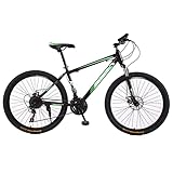 EASSEN 29 Zoll Jugend-/Erwachsenen-Mountainbike - 21-Gang-Hartstahl, Vollfederung Mountainbike mit Dual Mechanischen Scheibenbremsen Outdoor Fahrräder für Radsportbegeisterte Schwarz Blau - 24 Zoll