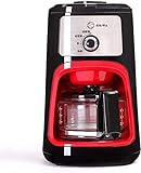 YUXIwang Kaffeemaschine. Kaffeevollautomat, 600ML Filter-Kaffeemaschine mit Kaffeemühle und GlasCarafe Permanent wiederverwendbarer Filter Anti-Drip-System, 900W