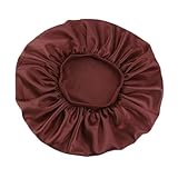 Mützenband Haar mit elastischem Mütze Satin Wrap Seidenschicht doppelt Sonstiges Haar Gummibänder Für Damen (White, One Size)