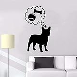 Abnehmbare PVC-Wandaufkleber Wandtattoos Cartoon Tiere süße Hunde Spielen und Essen Zoohandlung Kinder Kunst Poster 30X55cm