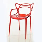 YUQIYU Nordic Esszimmerstuhl Designer Rückenlehnenstuhl Transparente Esszimmerstühle Outdoor Mode Café Milch Tee Shop Haus Küchenmöbel (Color : Transparent red)