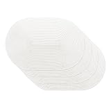 Venilia Tischset Creme Oval, Platzset, Tischwäsche, Platzdeckchen für Esszimmer, weiß, gewebt, 4er Set, lebensmittelecht, 30 x 45 cm, 4 Stück, 59126