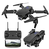 12shage E525 Faltbare Drohne mit Kamera HD 1080P,Hindernisvermeidung in 4 Richtungen, 15 Minuten Flugzeit,Handy Steuerung,HD-Videoübertragung,360° Flip ,Geeignet für Anfänger,Flugstabilität (Schwarz)